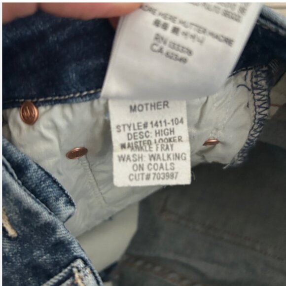 NEW MOTHER high waisted the looker ankle fray Walking on Coals blue skinny 23 - Picture 3 of 9